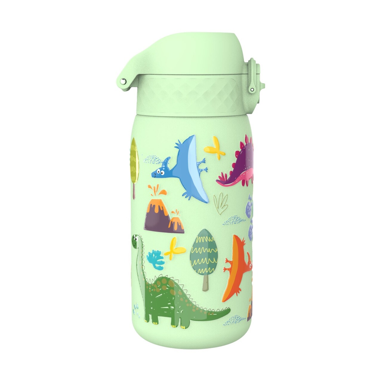 Sticla apa pentru copii, inox, 320ml, Surf Green, Dinosaurs - Ion8 - imagine 4