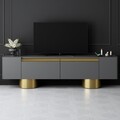 Comoda TV, Bexley, Bohem, Antracit / Aur