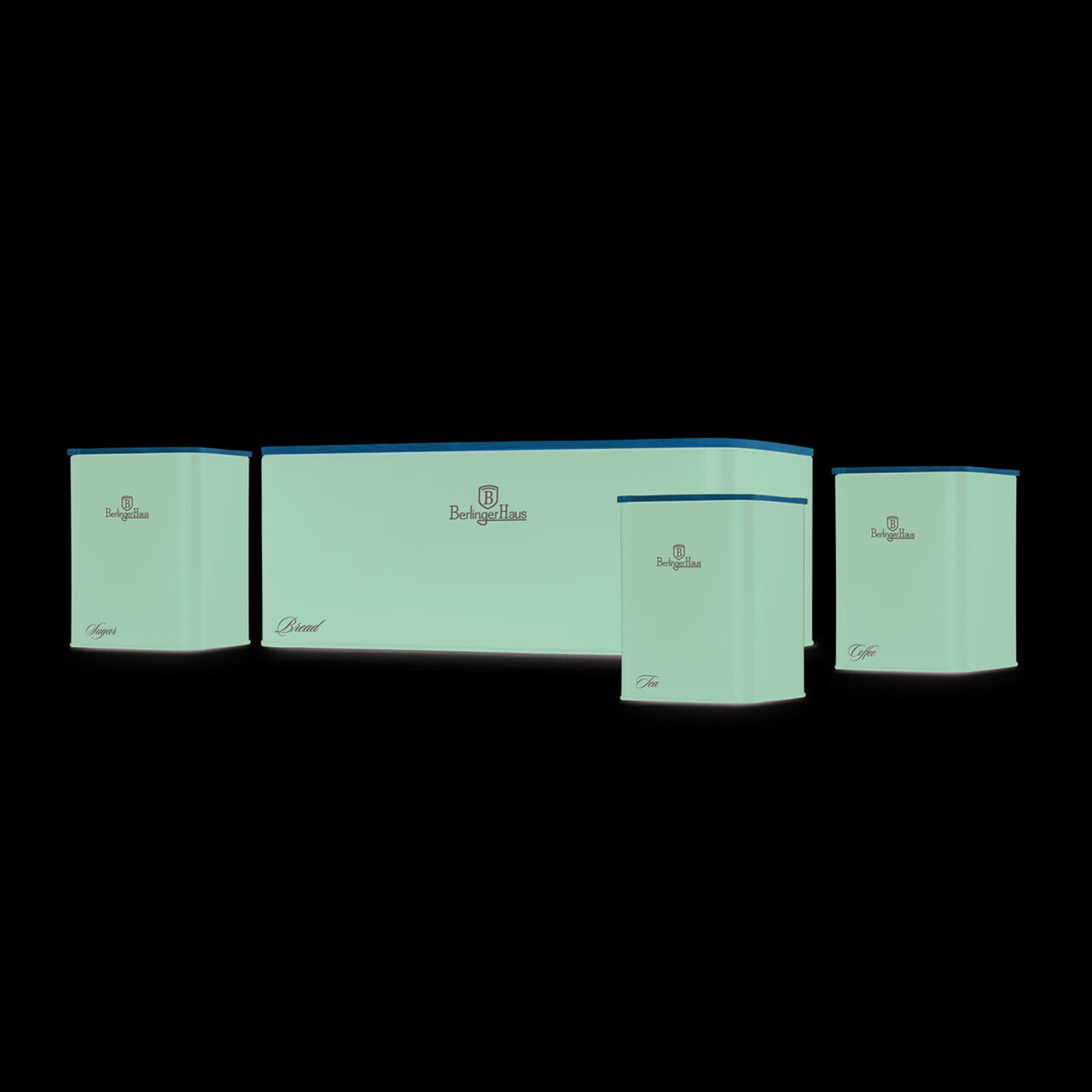 Set cutie pentru paine si 3 recipiente Berlinger Haus, Leonardo, 33x18x12 cm, otel carbon, visiniu mat/natur - imagine 3