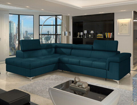 Coltar extensibil stanga 4 locuri ELTAP, ERI-38, Eridano, 275x202x88 cm, lemn/poliester, albastru