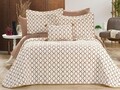Set cuvertura de pat dubla 3 piese, Brillance - Cream, Gold, Lumea zestrei, Catifea