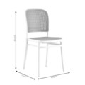 Scaun de gradina Juniper, Pakoworld, 40.5x51x86.5 cm, polipropilena cu protectie UV, alb/bej