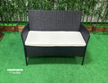 Set mobilier de gradina 4 piese Heinner, 99x41x79 cm/71x41x39 cm, otel/sticla, negru