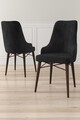 Set scaune 4 piese, Charlotte, Neta, Negru/Maro