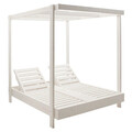 Sezlong tip pat dublu / pat de zi Dual, Pakoworld, 173x205x196 cm, lemn de fag, alb
