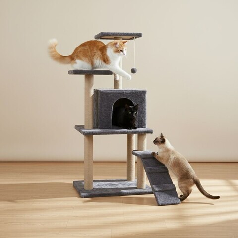 Casă pentru pisici, Paws & Whiskers, Arden, MATERIAL TEXTIL WELSOFT, Antracit