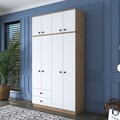 Dulap pentru haine, Rani, BA121, 120x216 cm, PAL, Nuc/Alb