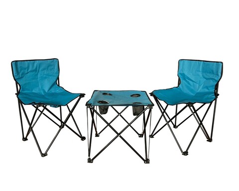 Set mobilier pentru camping Heinner, 3 piese, otel/poliester, albastru Heineer