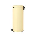 Cos de gunoi cu pedala, Brabantia, NewIcon Mellow Yellow, 30 L, 38x29.3x67.9 cm, otel, galben pastel
