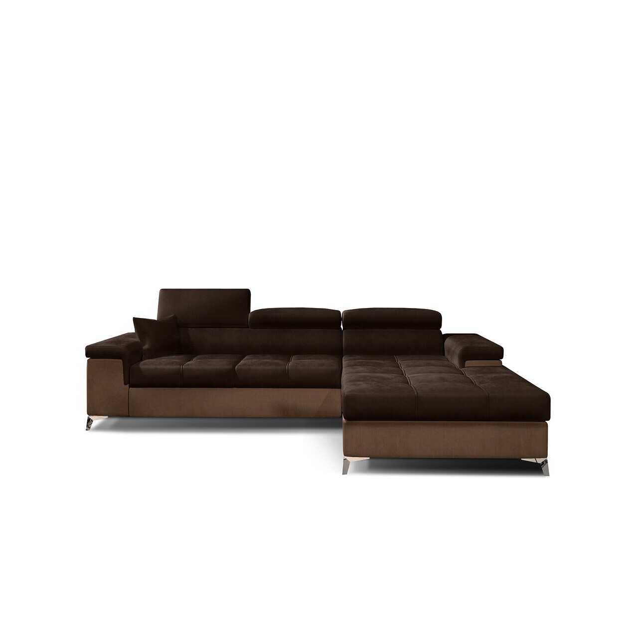 Coltar extensibil dreapta 4 locuri ELTAP, Ric-52, Ricardo, 281x205x88 cm, lemn/poliester, maro inchis/maro deschis - view 2