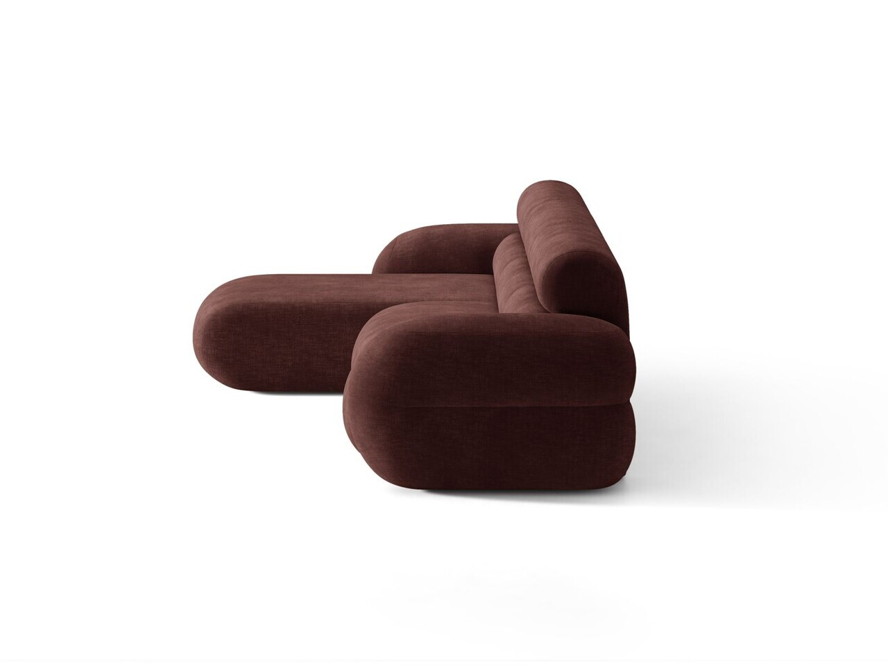 Coltar stanga 4 locuri, Neo, Micadoni Home, 305x165x83 cm, tesatura Chenille, maro cherrywood — imaginea 5