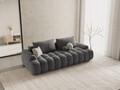 Canapea extensibila 4 locuri, Linz, Cosmopolitan Design, 250x100x84 cm, catifea, gri