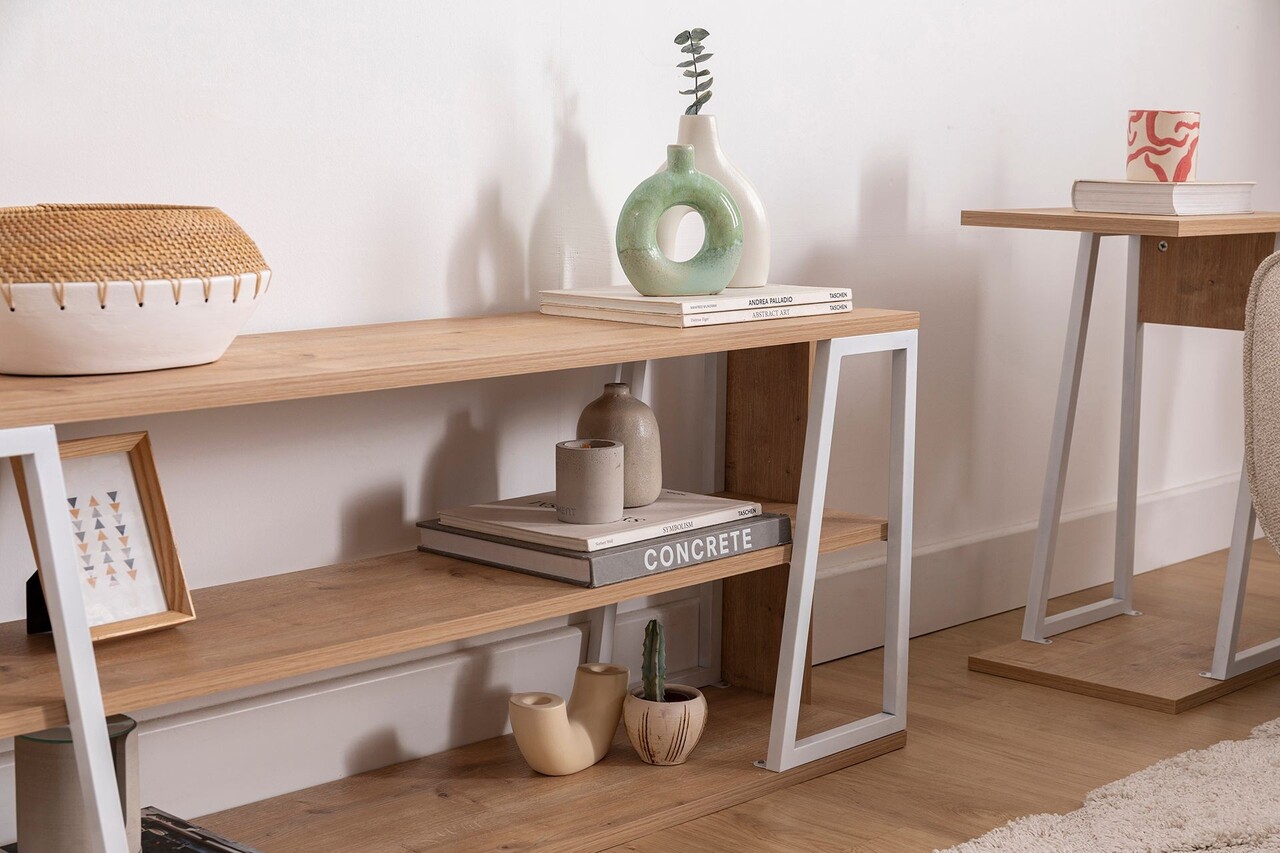 Comoda TV, Arnetti, Lissa Rafli / Tv Stand, 123.6x30x48.6 cm, PAL, Safir / Alb - 2 | YEO