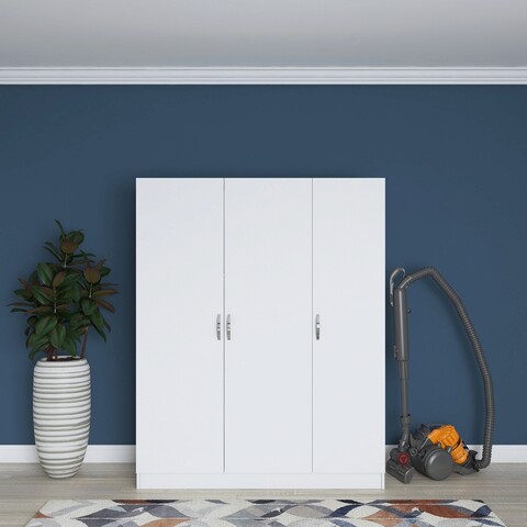 Dulap pentru haine, Rani, BA105, 145×181.8×55 cm, PAL, Alb mezoni.ro