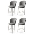 Set scaune  de bar 4 piese, Charlotte, Alte, Metal, Gri/Crom