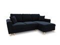 Coltar extensibil reversibil 4 locuri, Moghan, Micadoni Home, GL, 241x145x88 cm, catifea, albastru inchis