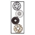 Decoratiune de perete Lines Floral, Homemania, 25 x 61 cm, metal/sticla, multicolor