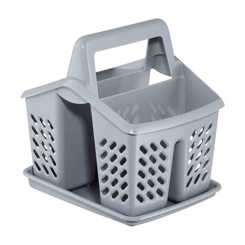 Uscator tacamuri 4 compartimente albastru asca, domotti, 17x14x18 cm, gri