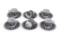 Set 6 cesti + 6 farfurii, Kutahya Porselen, GZ12KT601860, 50 ml, portelan, multicolor