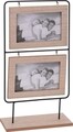 Rama foto, 2 fotografii, 10x15 cm, lemn/metal