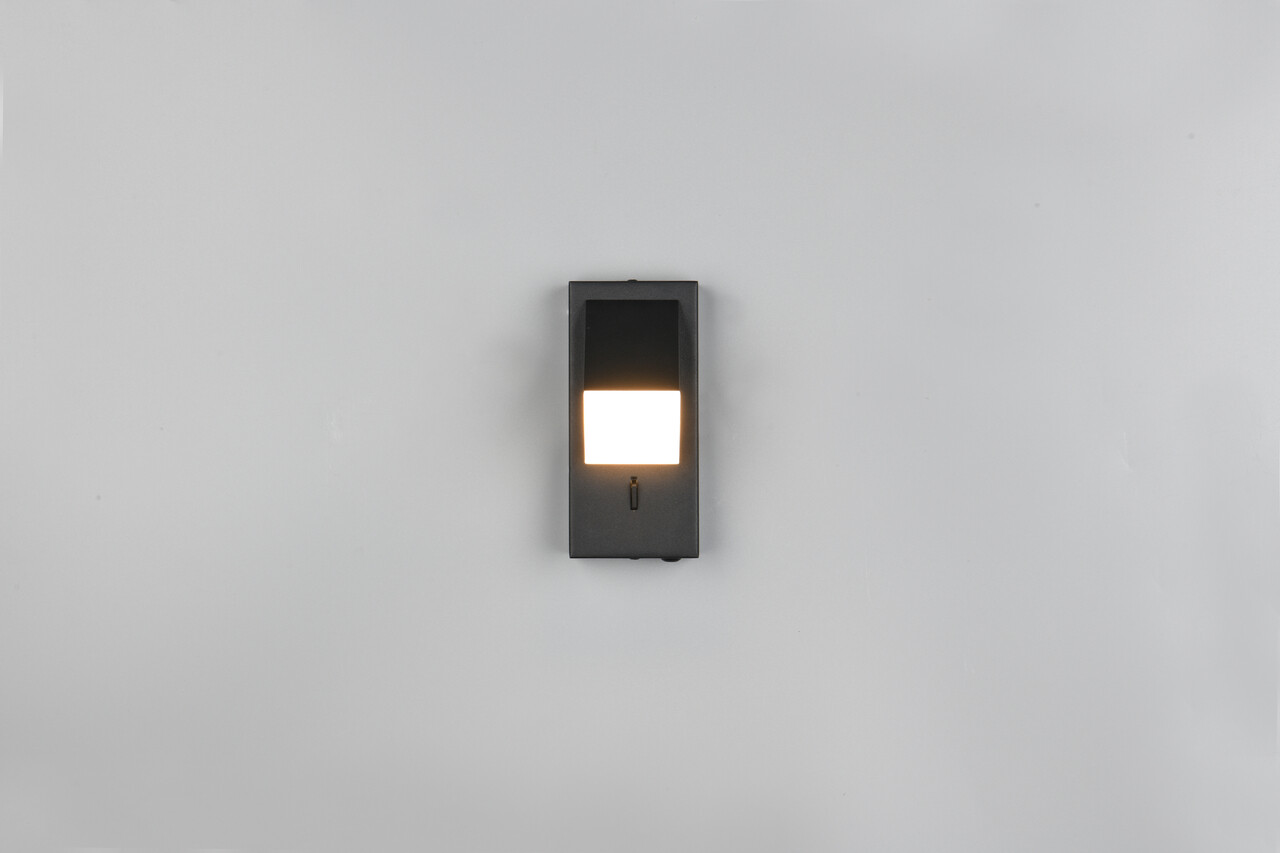 Aplica de perete Raglan, TRIO, 7x8.5x15 cm, 3.8W, 1x SMD, metal, negru mat