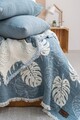 Set cuvertura pique dubla, Forest - Blue, Şaheser, 70% bumbac/30% poliester
