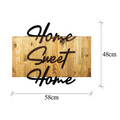 Decoratiune de perete, Home Sweet Home, 50% lemn/50% metal, Dimensiune: 58 x 48 x 3 cm, Negru