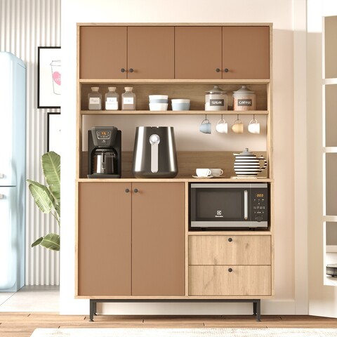Dulap multifunctional, Locelso, RE5-SK, Stejar / Tigla Roșu