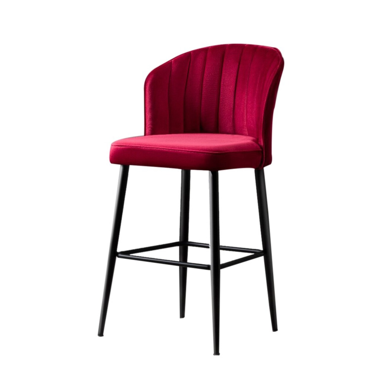 Set scaun de bar (2 bucăți), Beckley, Rubi, PAL, Rosu Claret / Negru