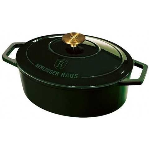 Cratita cu capac, berlinger, emerald collection, 30 cm Ø, 4.65 l, fonta, verde