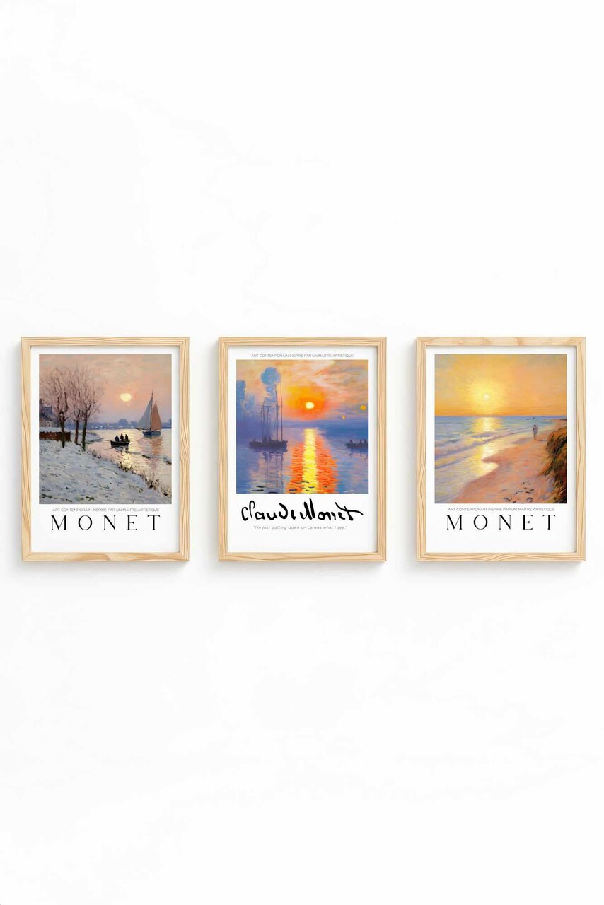 Set 3 tablouri decorative, Huhu561, Cadru: 100% LEMN MASIV (Grosime: 2 cm), Multicolor - view 2