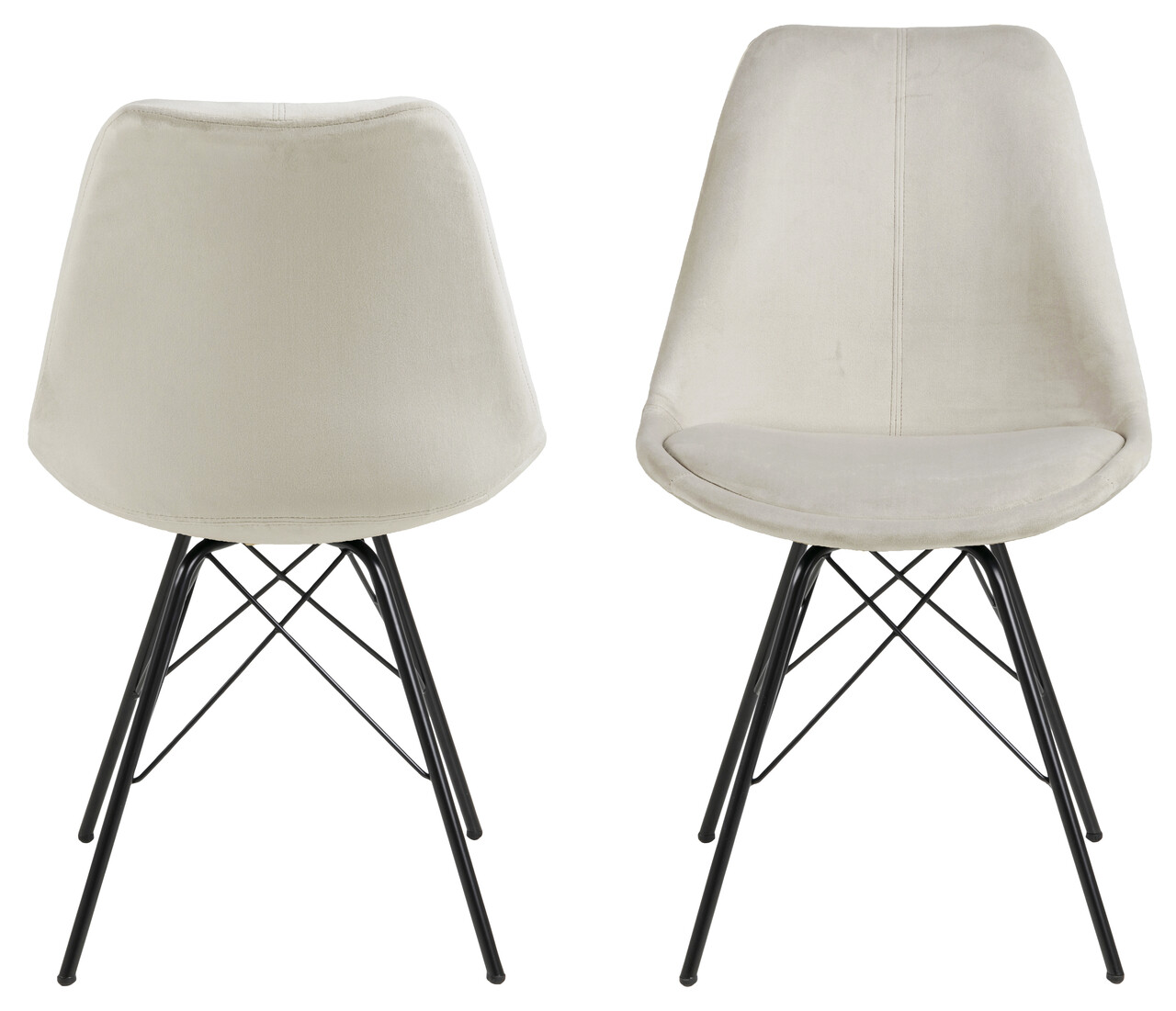 Scaun Eris, Actona, 48.5x54x85.5 cm, catifea/otel, bej nisip - view 7