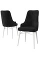 Set scaune 2 piese, Charlotte, Neta, Alb/Negru