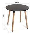 Masa Mayra, Versa, 80 x 80 x 75 cm, MDF/lemn, negru