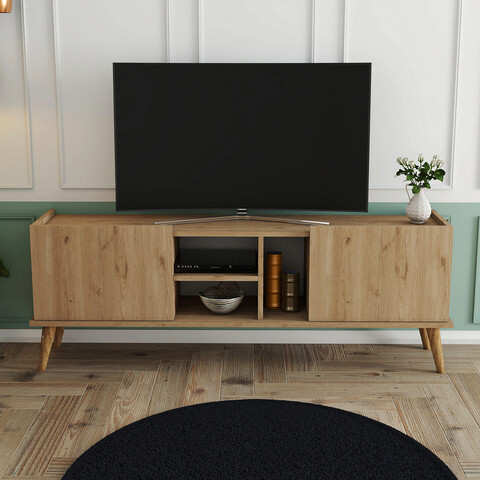 Comoda tv, mezza, carmen, 150x52x34 cm, stejar