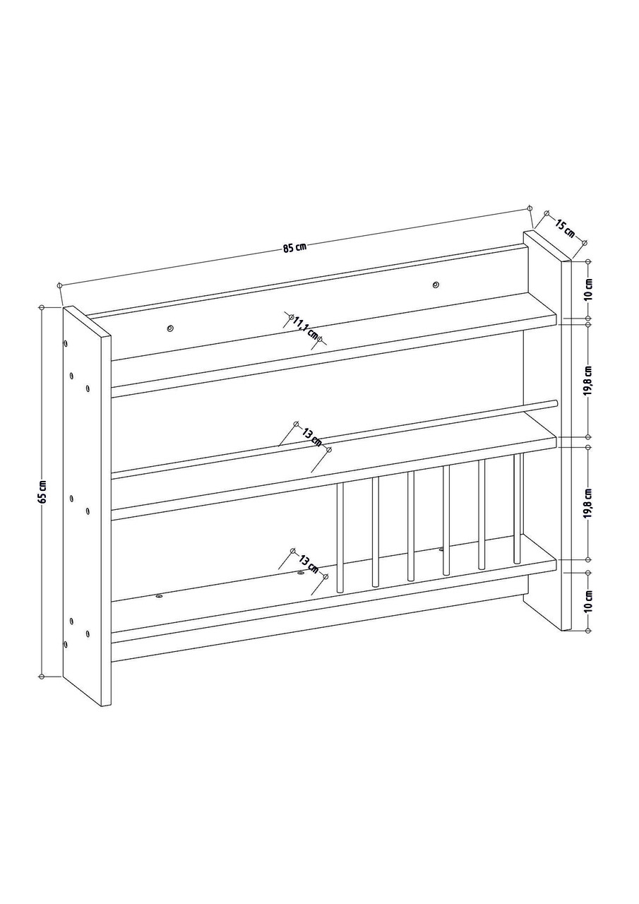 Raft de bucatarie, Colman, Kolin, 85x15x65 cm, Antracit