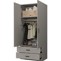 Dulap pentru haine, Miwood, Yaman Luna 1600-043, Gri
