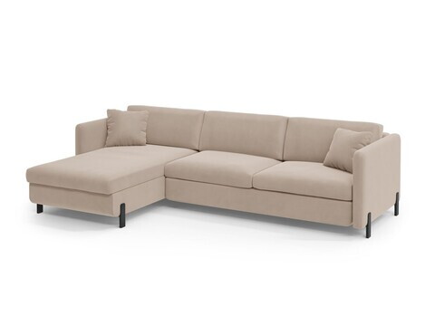Coltar extensibil stanga 5 locuri, Gloria, Micadoni Home, 286x170x88 cm, catifea, bej