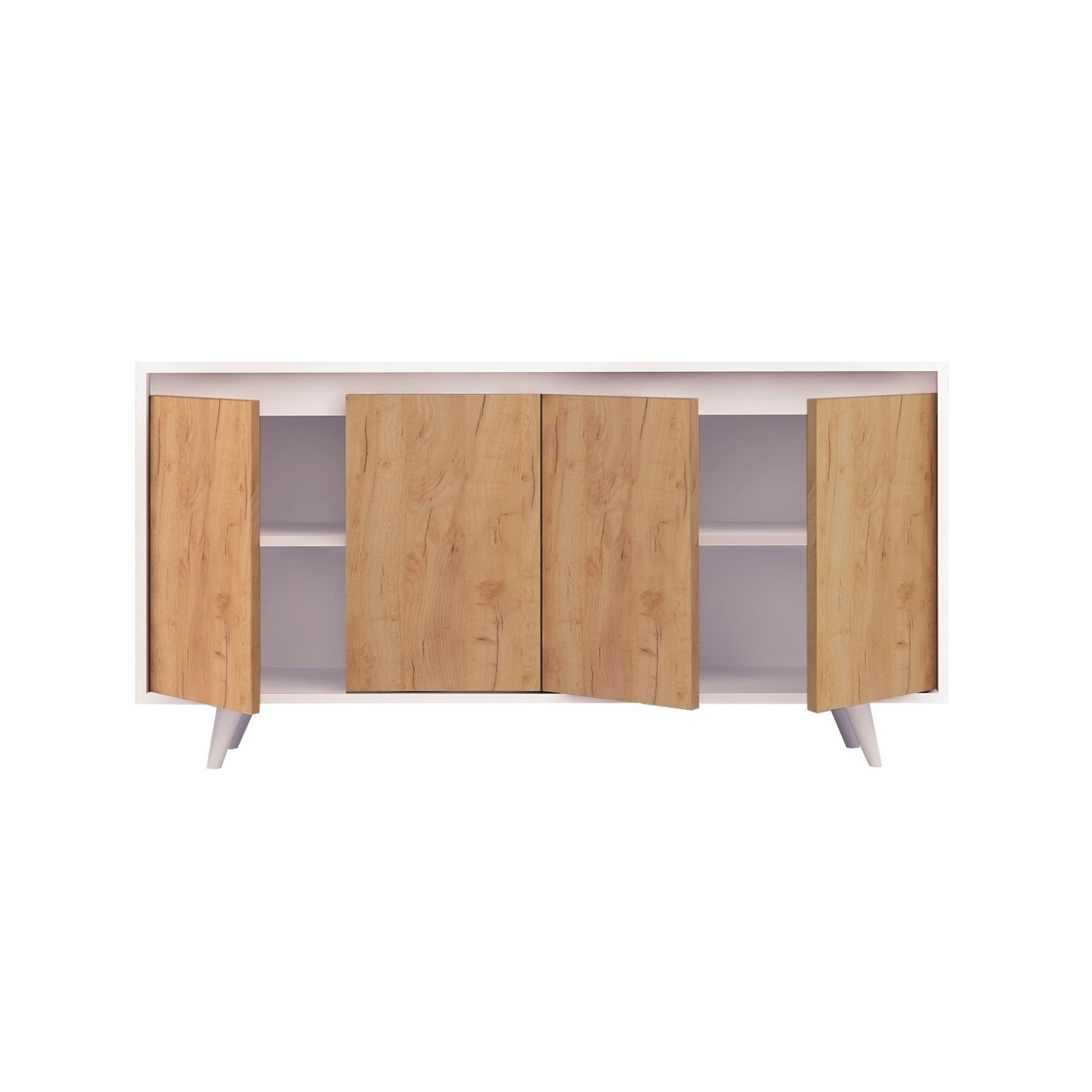 Bufet Inferior Nossa, Mod Design, 140x40x86 Cm, Natural/alb