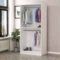 Dulap pentru haine, Minerva, Kale Chain White, 90x190x52 cm, PAL, Alb
