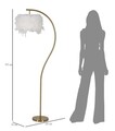 Lampadar Diamon, Mauro Ferretti, 1 x E27, 40W, 60x33x170 cm, fier, alb/auriu