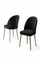 Set scaune 2 piese, Charlotte, Mara, Negru / Crom
