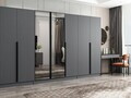 Dulap pentru haine, Hanah Home, Nisa, 315x210x52 cm, Antracit