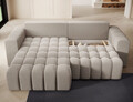 Coltar extensibil stanga 4 locuri ELTAP, Bon-225, Bonett, 250x175x92 cm, lemn/poliester, bej inchis