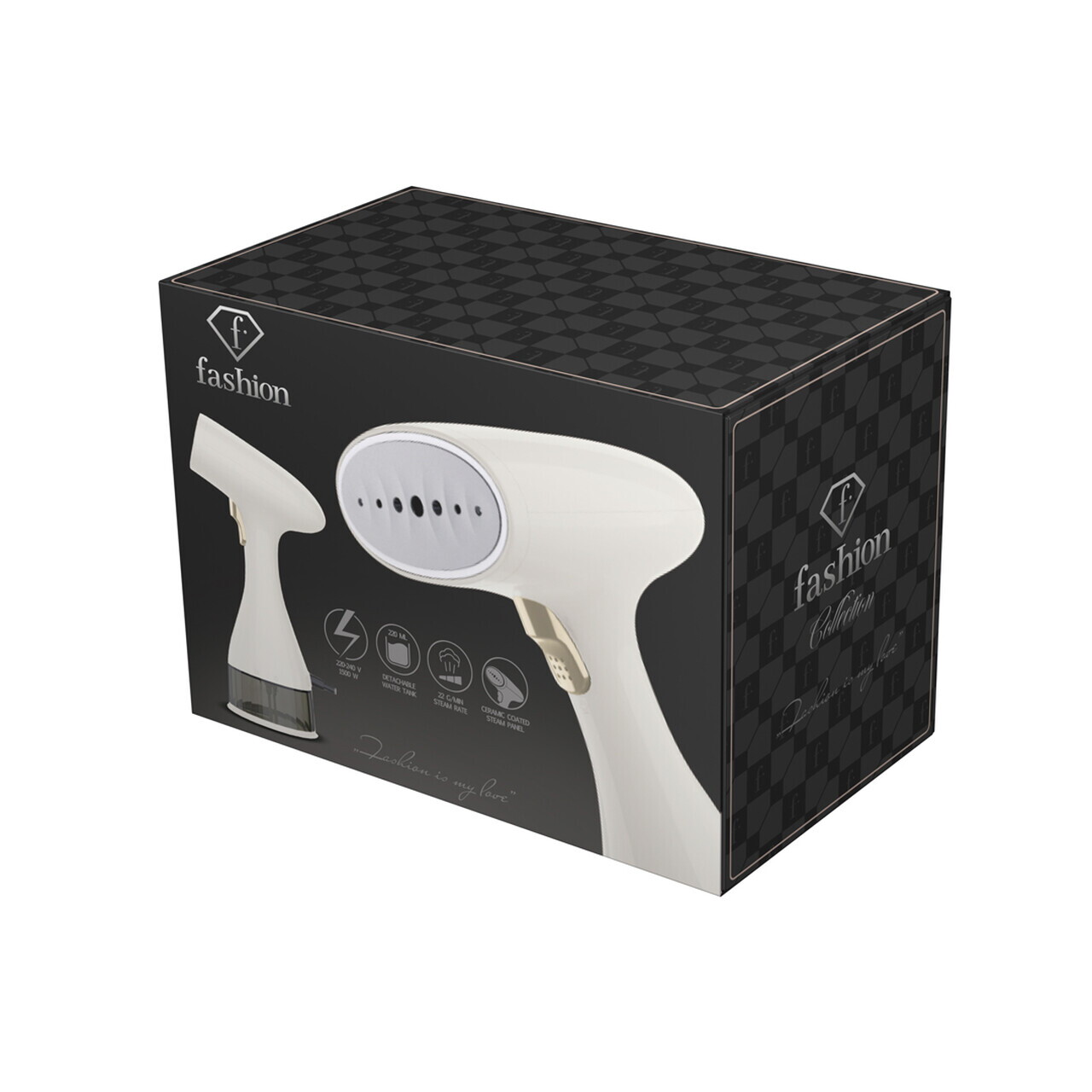 Aparat de calcat cu aburi Fashion TV, Matte Cream-Gold, 1500W, 220 ml, invelis ceramic, crem - imagine 10