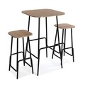 Set masa si scaune de bar 3 piese Braxton Dark, Versa, 60 x 60 x 102 cm, metal/MDF