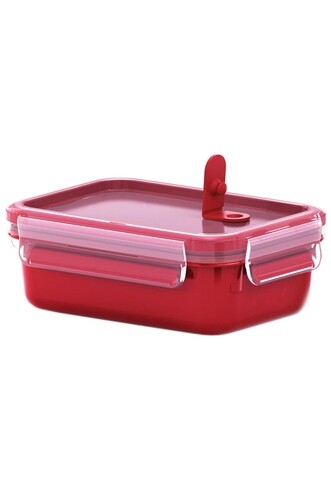 Caserola dreptunghiulara cu capac, Tefal, Clip&Micro, 1 L, plastic, rosu mezoni.ro