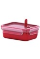 Caserola dreptunghiulara cu capac, Tefal, Clip&Micro, 1 L, plastic, rosu