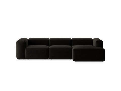 Coltar dreapta 3 locuri, Bergamo, Cosmopolitan Design, 304x152x70 cm, tesatura structurata, negru