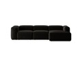 Coltar dreapta 3 locuri, Bergamo, Cosmopolitan Design, 304x152x70 cm, tesatura structurata, negru